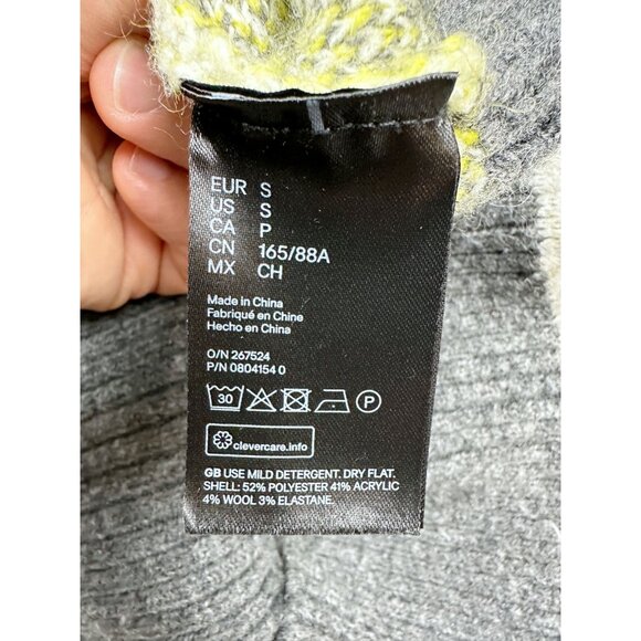 PRINGLE Of Scotland X H&M Argyle Oversize Turtleneck Sweater Size S Womens White - Picture 3 of 8